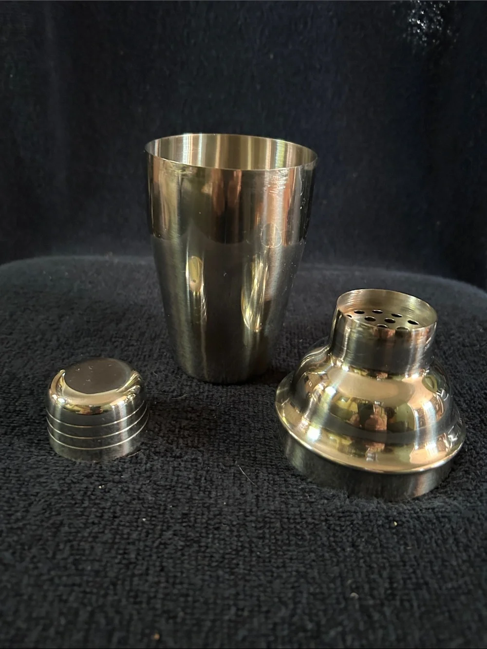 Petite Stainless Steel Cocktail Shaker with Ribbed Cap